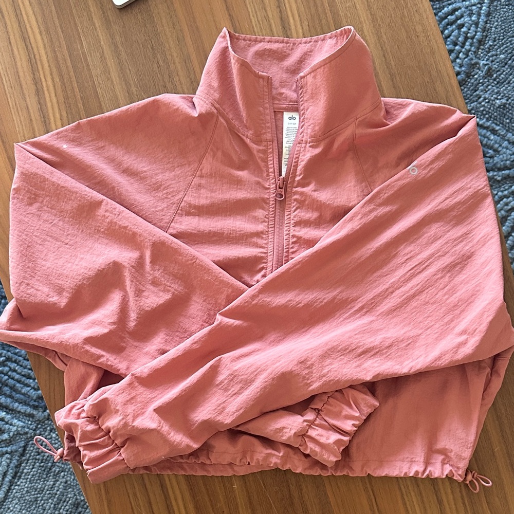 ALO Yoga Quarter Zip Pink Utility Jacket
